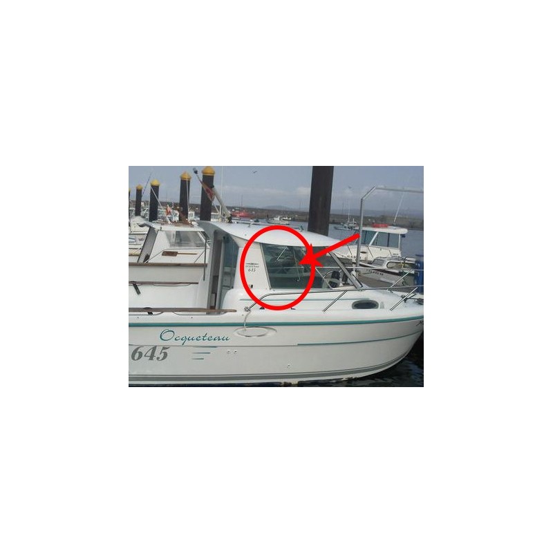 Vitre latérale arrière en plexiglass Ocqueteau 645
