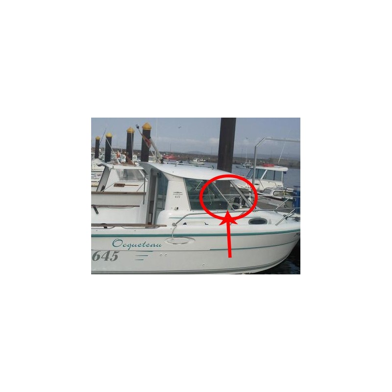 Vitre latérale avant en plexiglass  pour bateau Ocqueteau 645