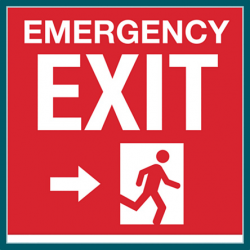 Sticker sortie de secours emergency