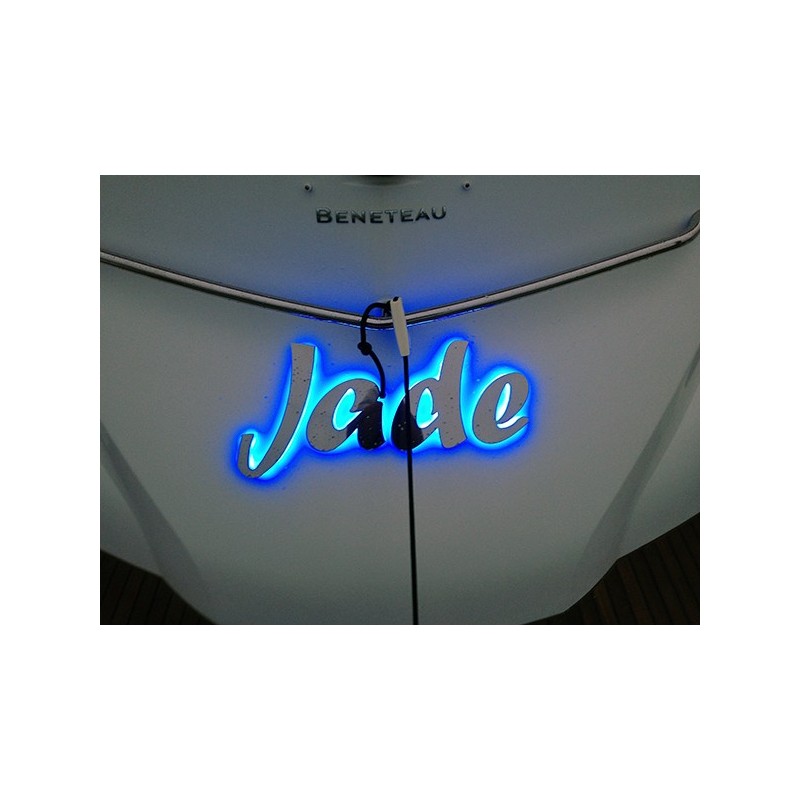 Lettres LED et Inox 316 L poli miroir