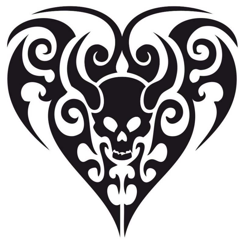 Sticker Tribal Coeur et démon