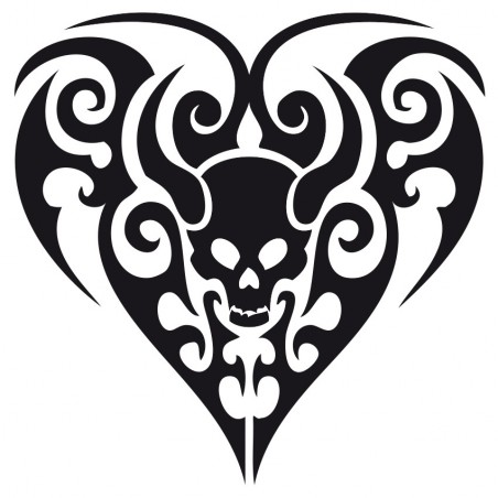Sticker Tribal Coeur et démon
