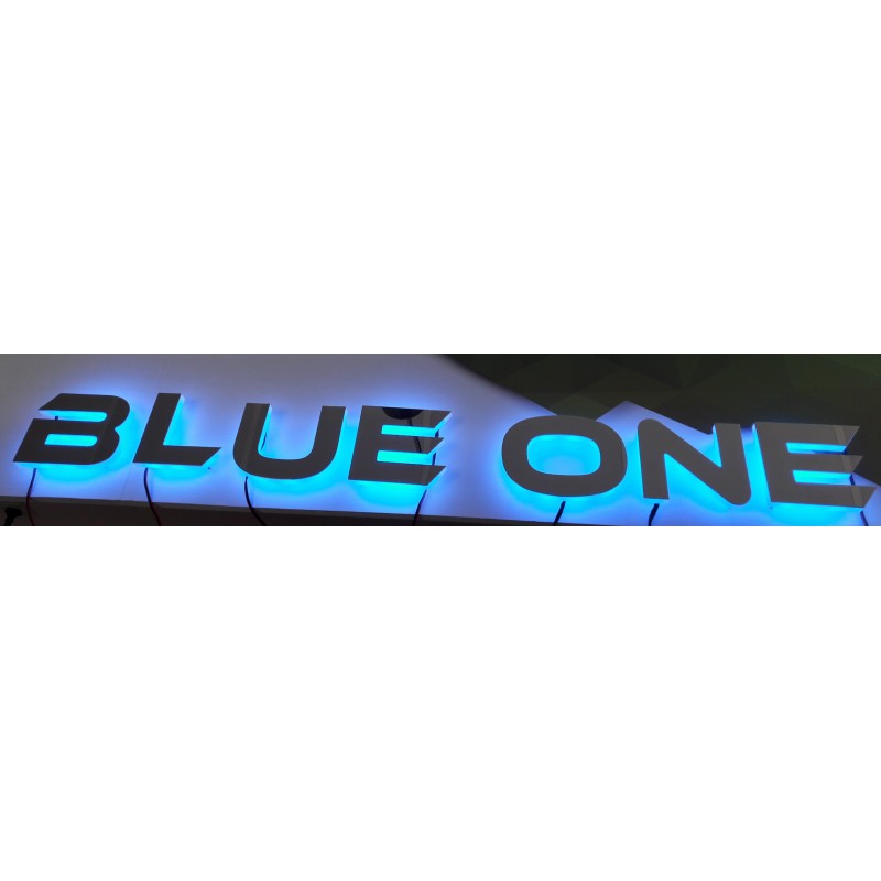 Lettres LED et Inox 316 L poli miroir