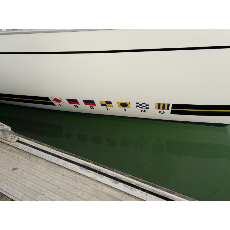 Sticker Feeling long 2 bleu pour coque de bateau