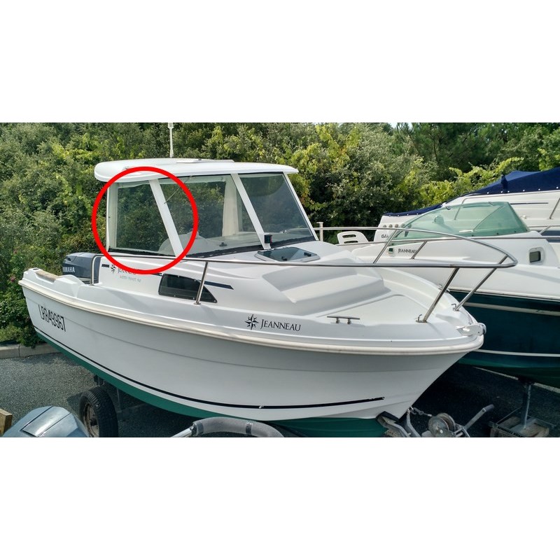 Vitre latérale Merry Fisher 5.80 Jeanneau en plexiglas pour bateau