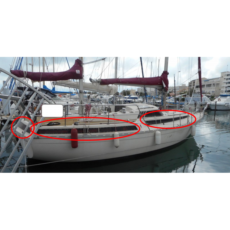 Hublots complets Evasion 37 en plexiglass pour bateau