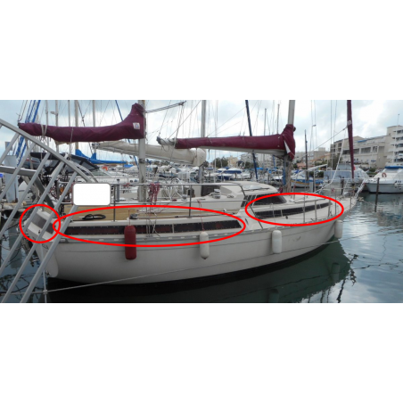 Hublots complets Evasion 37 en plexiglass pour bateau