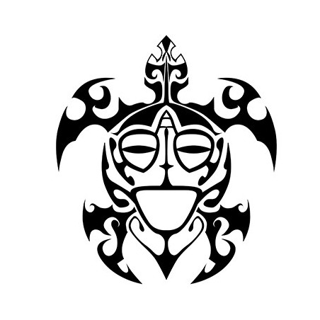 Stickers Tortue de style tribal Maorï pour la décoration de votre coque de bateau