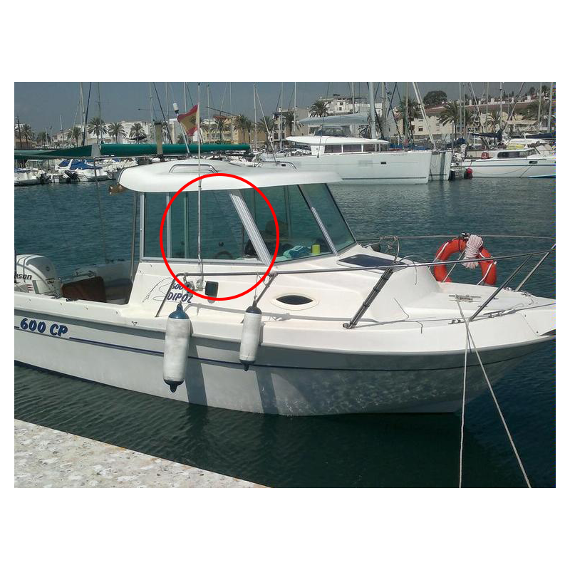 Vitre de coté Dipolglass 600CP en plexiglass transparent pour bateau