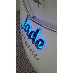 Lettres LED et Inox 316 L poli miroir