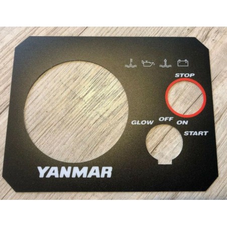 Sticker Autocollant tableau de bord pour moteur YANMAR MARINE blanc
