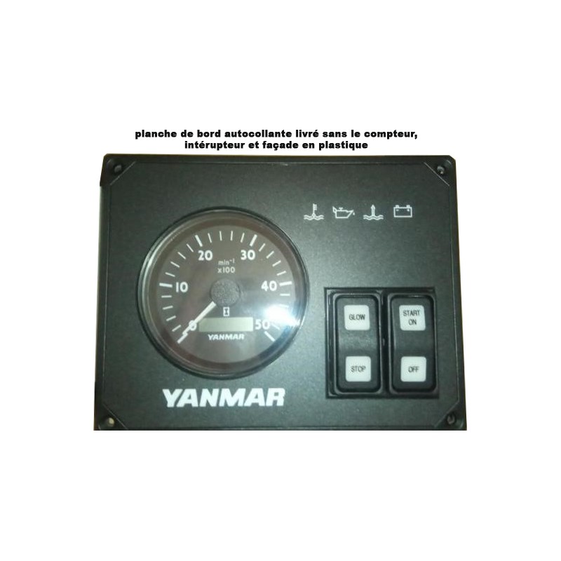 Dashboard sticker for YANMAR MARINE engine dashboard type B 129271-91302 without keys in high quality adhesive.