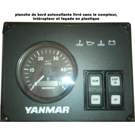 Dashboard sticker for YANMAR MARINE engine dashboard type B 129271-91302 without keys in high quality adhesive.