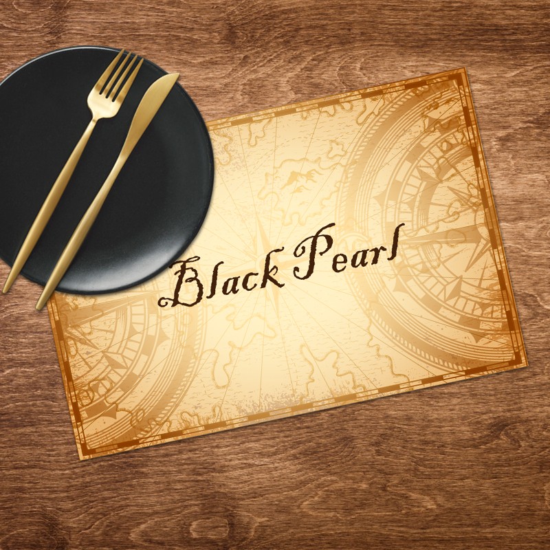 Ancient compass placemat with boat name option