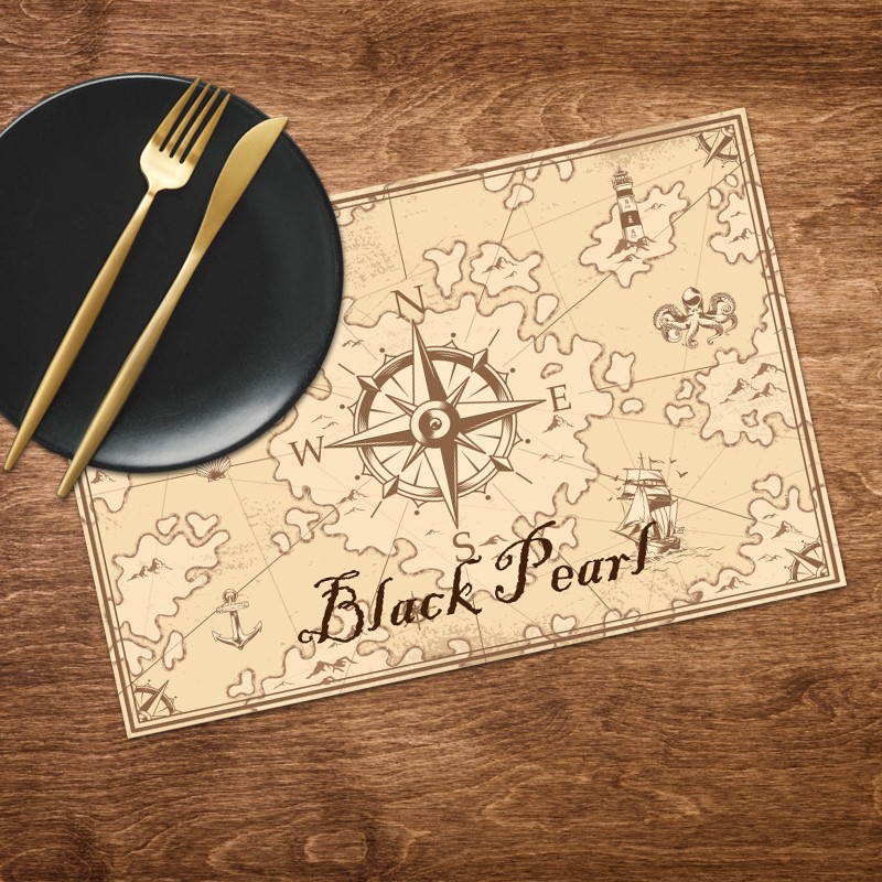 Old map placemat with boat name option