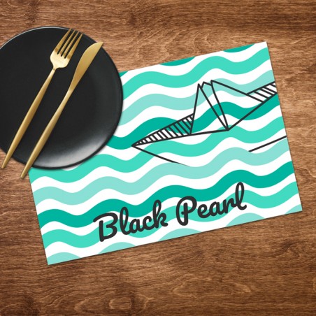 Wave origami placemat with boat name option