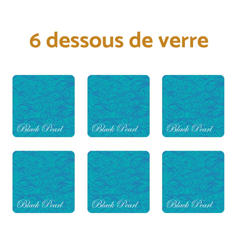 Dessous de verre vague avec option nom de bateau