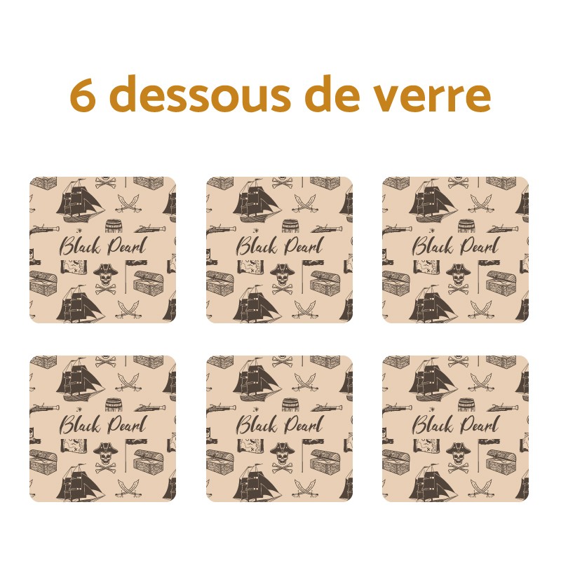 Porta-copos de pirata com opção de nome de barco