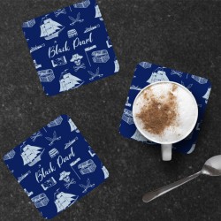 6 dessous de verre pirate avec option nom de bateau