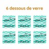 6 dessous de verre vague origami avec option nom de bateau