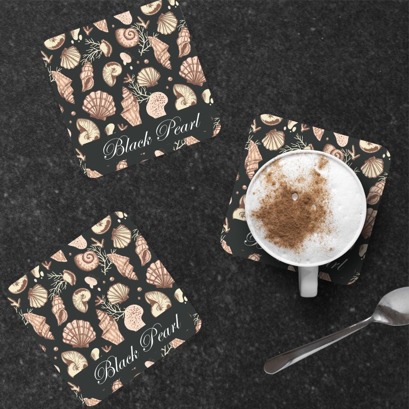 Sottobicchiere di crostacei con opzione nome della barca