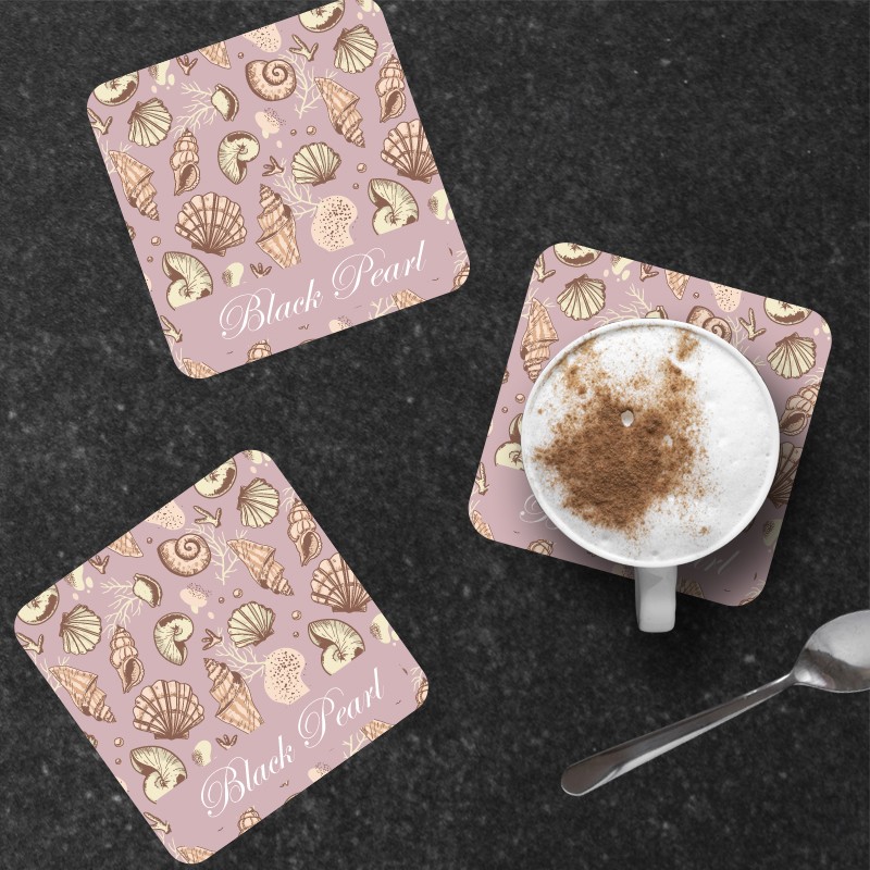 Portavasos de mariscos con opción de nombre de barco