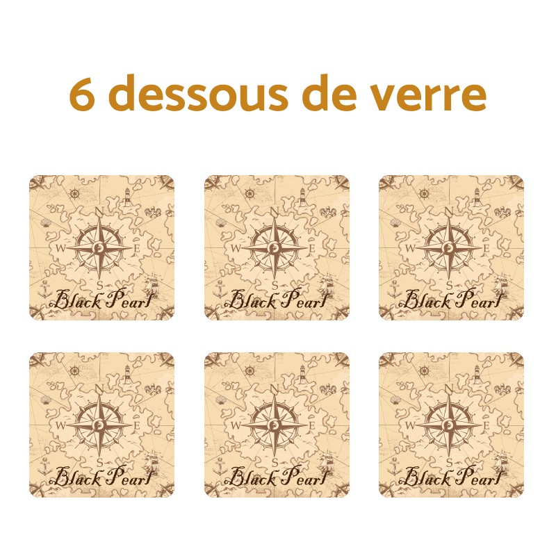 Sottobicchiere di vecchia mappa con opzione nome della barca