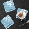 6 dessous de verre Boussole avec option nom de bateau