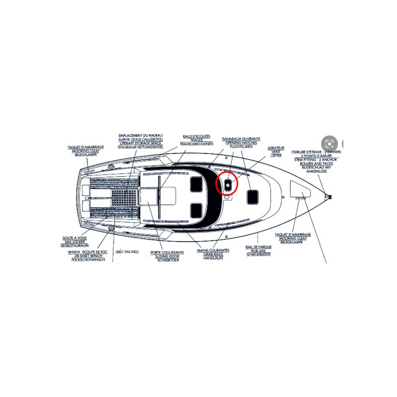 Oblò sul ponte della doccia per un Evasion 29