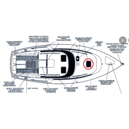 Bedroom deck porthole for an Evasion 29