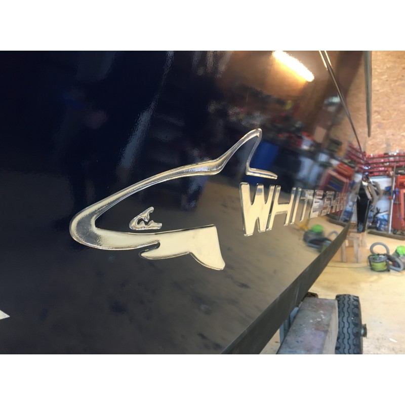 Sticker White Shark en doming