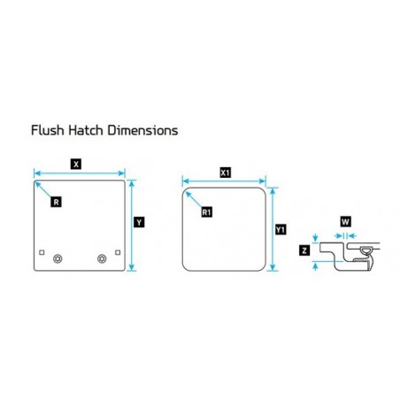 Acristalamiento de repuesto para paneles de terraza Lewmar Flush Hatch 3D 33 x 33 cm