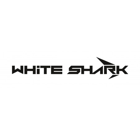 New White Shark logo sticker in relief