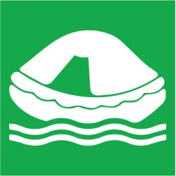 Adesivo segnaletico per scialuppe di salvataggio