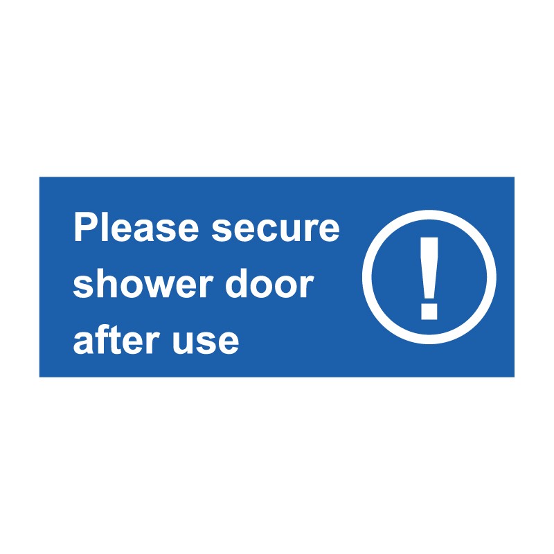 Shower instruction sticker