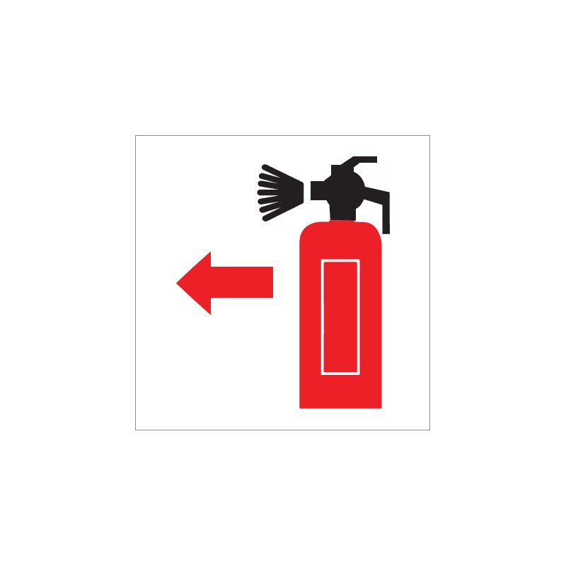 Fire extinguisher marker sticker with direction arrow