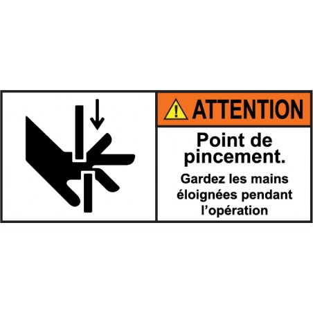 Pinch point instruction sticker