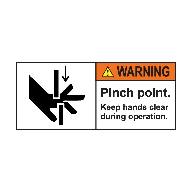 Sticker instruction point de pincement en Anglais