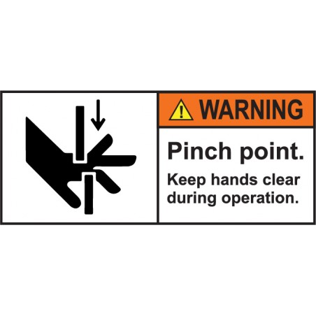 Pinch point instruction sticker