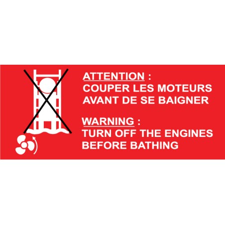 Engine instruction sticker