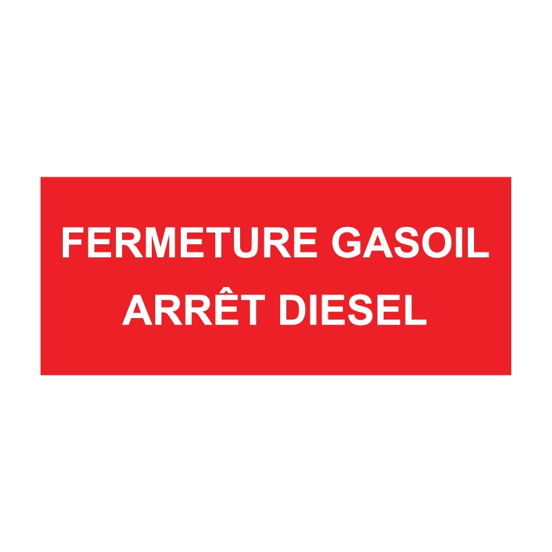 Fuel closure instruction sticker