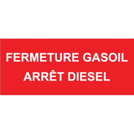 Fuel closure instruction sticker