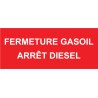 Fuel closure instruction sticker