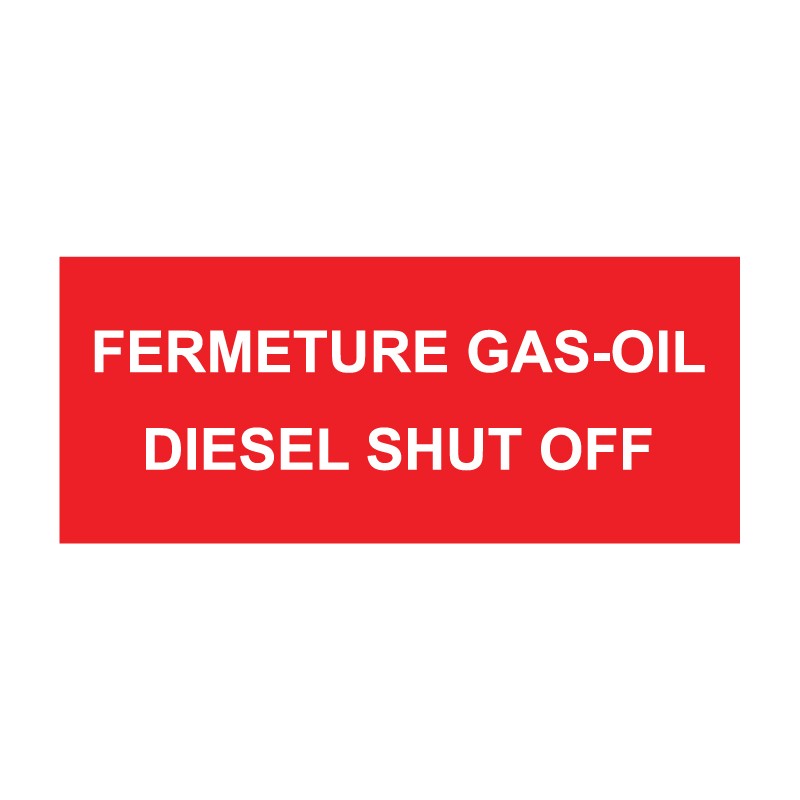 Fuel closure instruction sticker