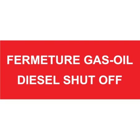 Fuel closure instruction sticker