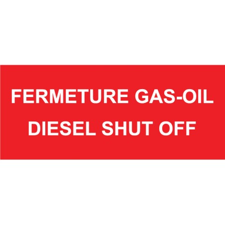 Sticker instruction fermeture carburant