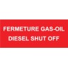 Sticker instruction fermeture carburant