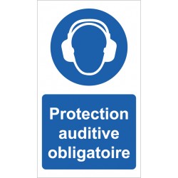 Adhesivo de protección auditiva obligatoria