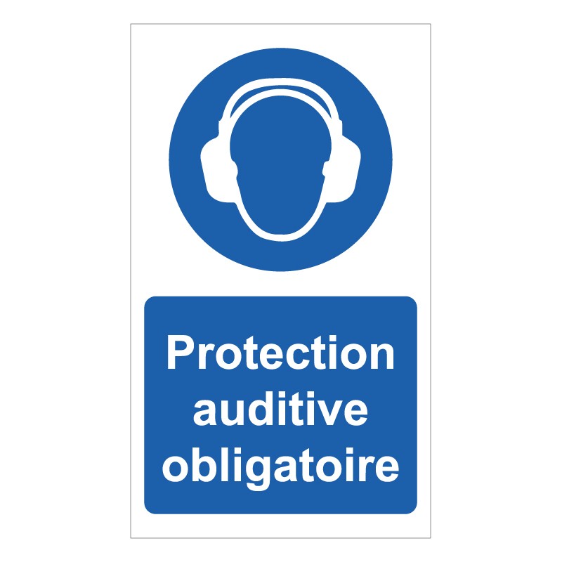 Mandatory hearing protection sticker