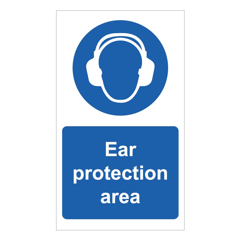 Mandatory hearing protection sticker